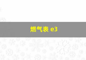 燃气表 e3